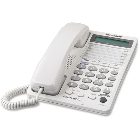 Panasonic Speakerphone, w/ LCD Display/Dataport, 2-Line, White 3PK PANKXTS208W